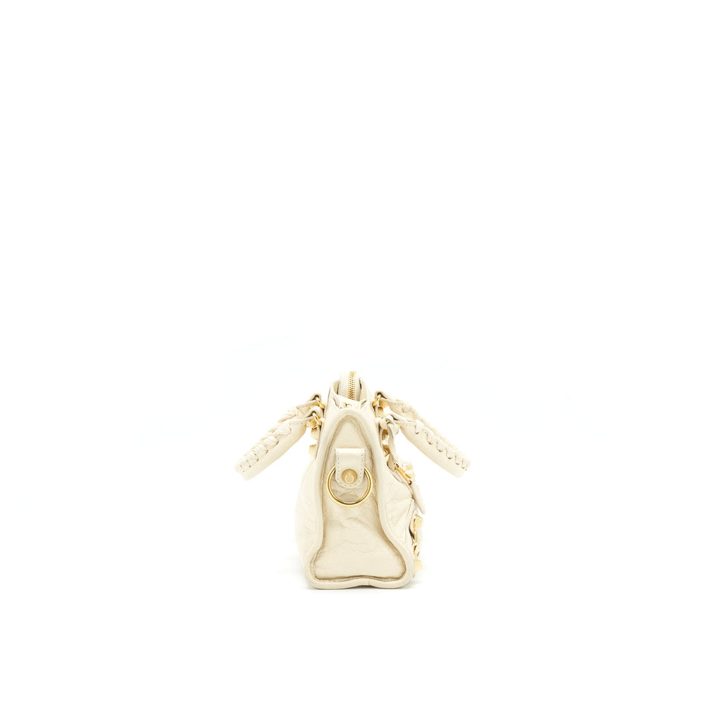 BALENCIAGA MINI CITY CROSSBODY BAG LIGHT BEIGE GHW