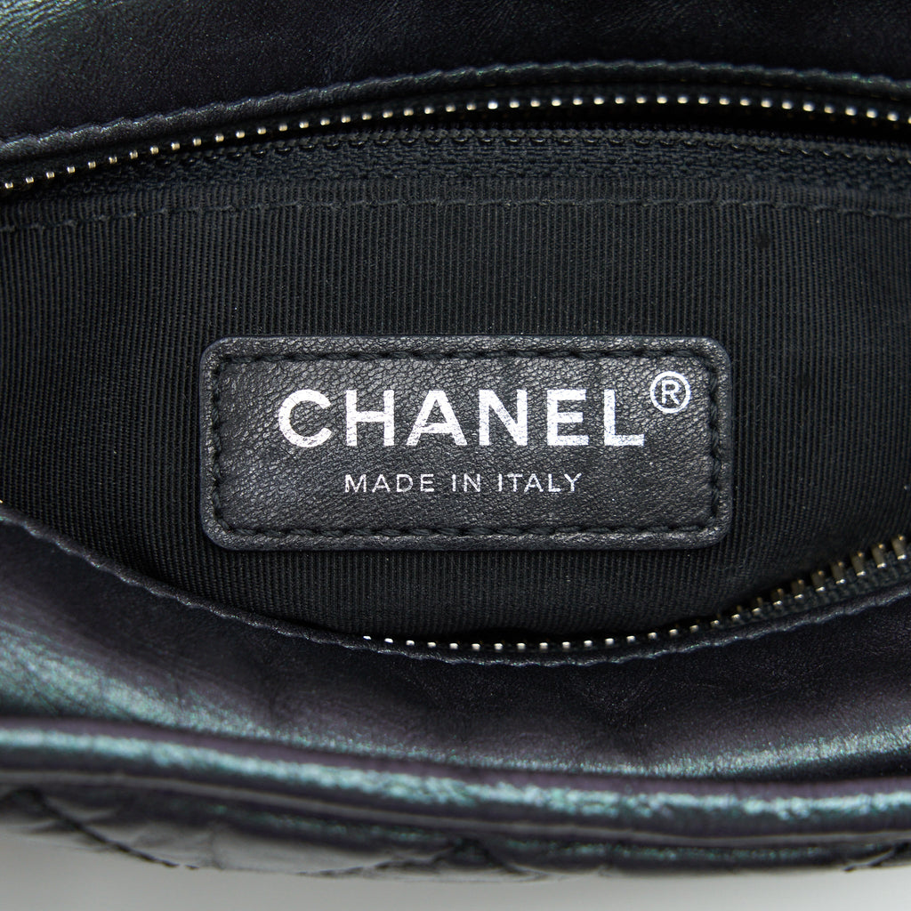 CHANEL SMALL GABRIELLE HOBO BAG LAMBSKIN IRIDESCENT PURPLE WITH GOLD/SILVER HARDWARE