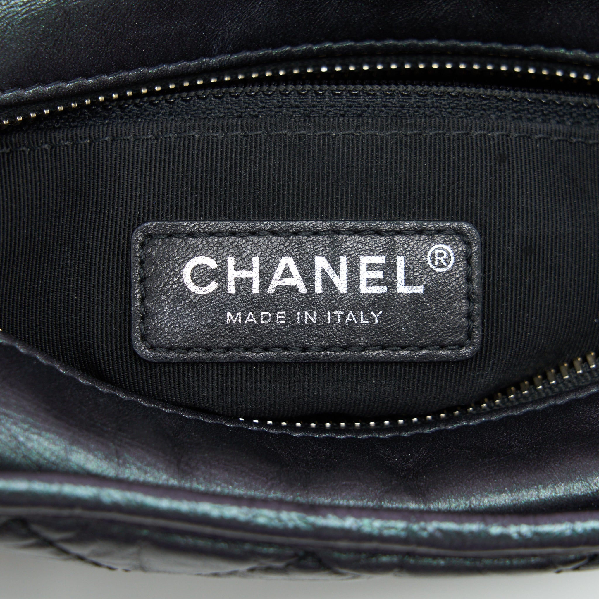 CHANEL SMALL GABRIELLE HOBO BAG LAMBSKIN IRIDESCENT PURPLE WITH GOLD/SILVER HARDWARE
