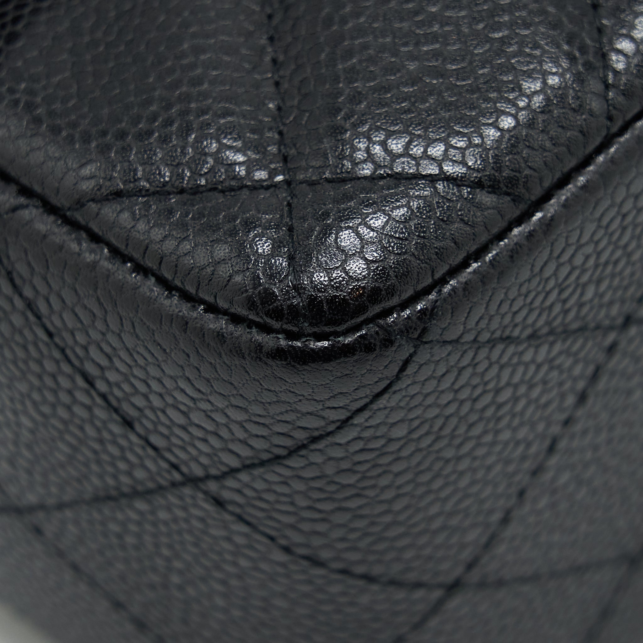 CHANEL JUMBO SINGLE FLAP BAG CAVIAR BLACK SHW