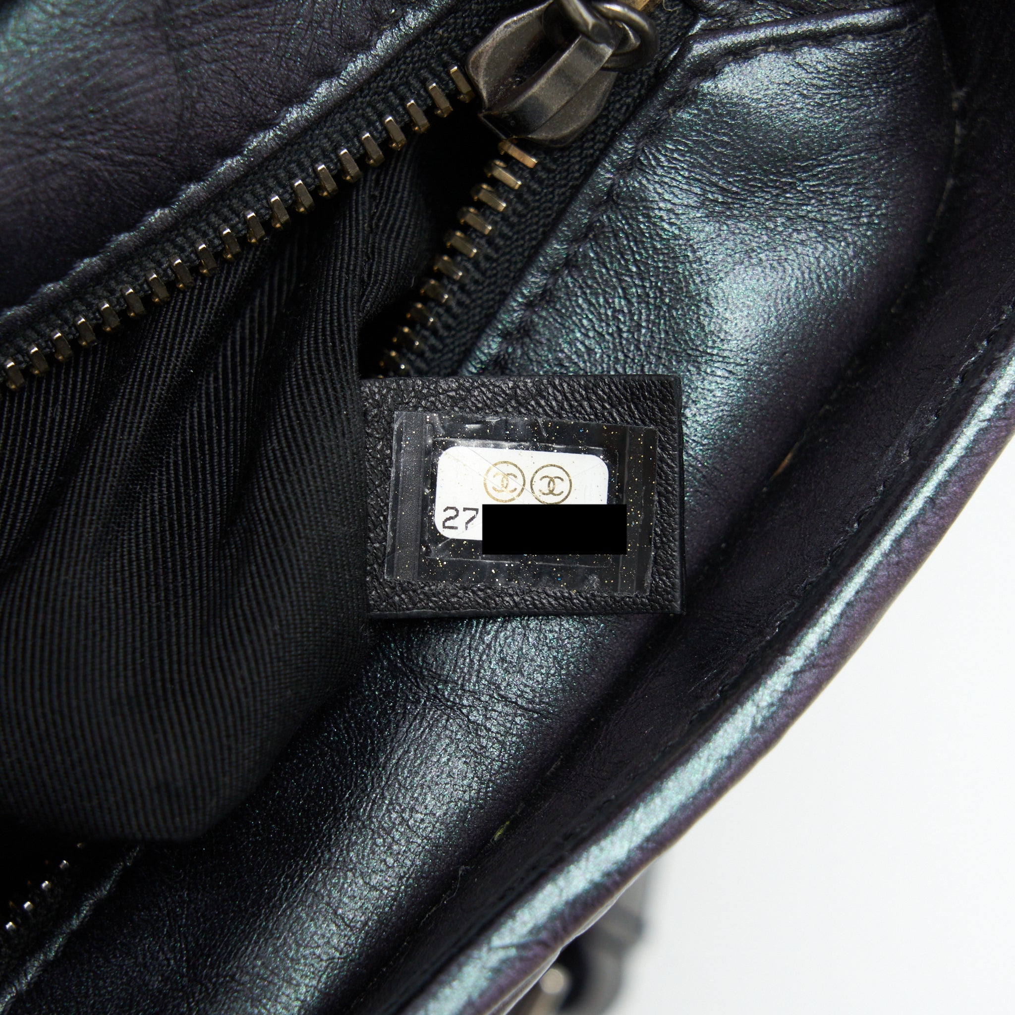 CHANEL SMALL GABRIELLE HOBO BAG LAMBSKIN IRIDESCENT PURPLE WITH GOLD/SILVER HARDWARE