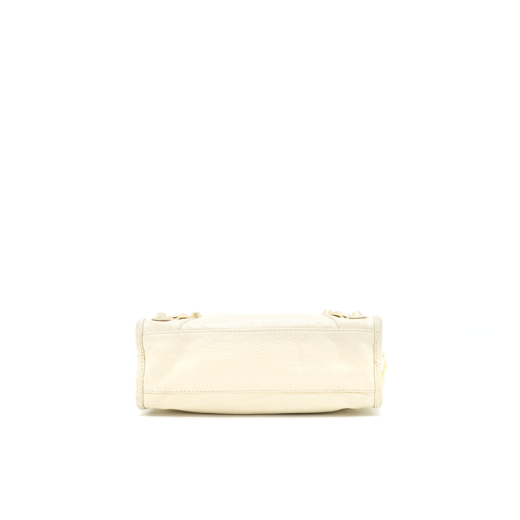 BALENCIAGA MINI CITY CROSSBODY BAG LIGHT BEIGE GHW