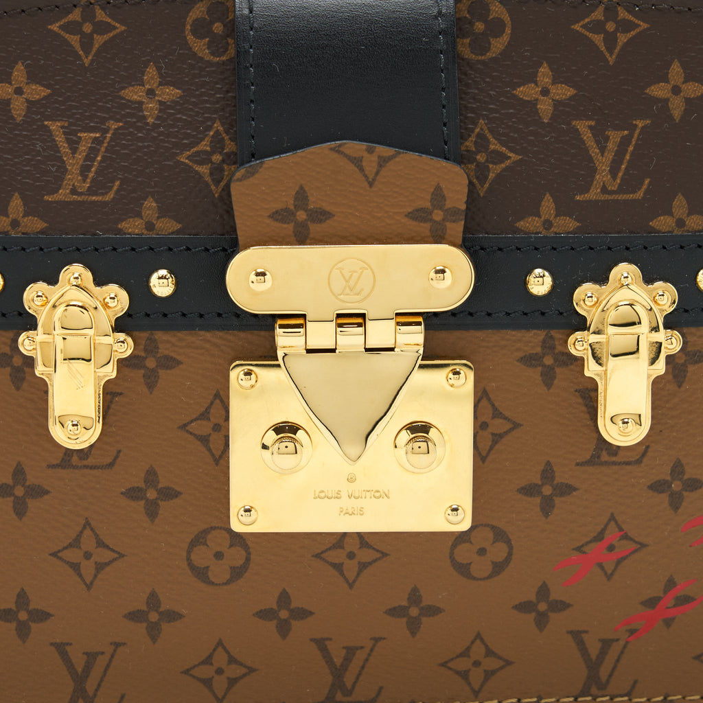LOUIS VUITTON TRUNK CLUTCH BAG MONOGRAM REVERSE CANVAS YEAR 2019
