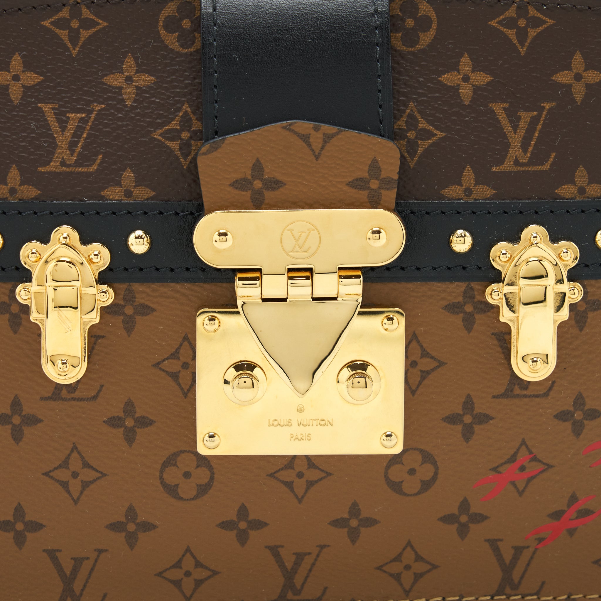 LOUIS VUITTON TRUNK CLUTCH BAG MONOGRAM REVERSE CANVAS YEAR 2019