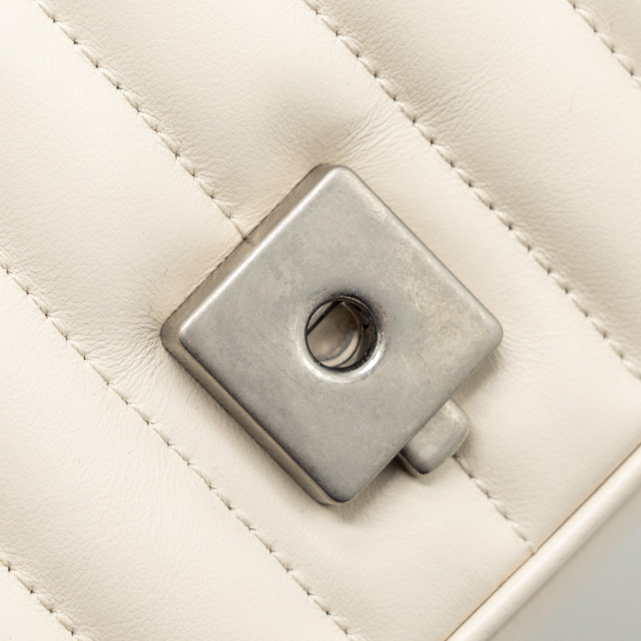 GUCCI MINI MARMONT CALFSKIN LEATHER CREAM SHW