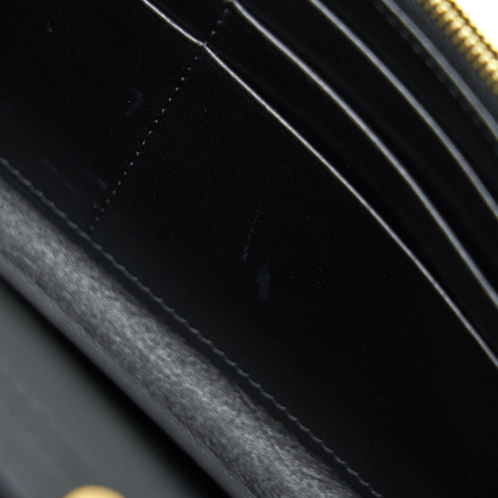 CELINE CALFSKIN C WALLET ON CHAIN BAG BLACK GHW