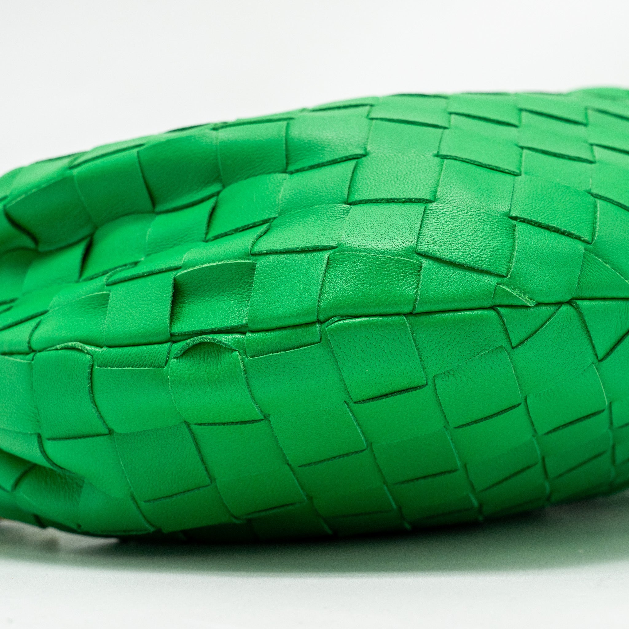BOTTEGA VENETA MINI JODIE LAMBSKIN GREEN GHW