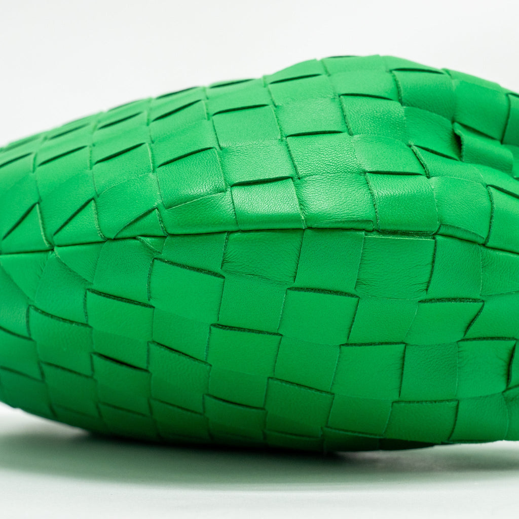 BOTTEGA VENETA MINI JODIE LAMBSKIN GREEN GHW