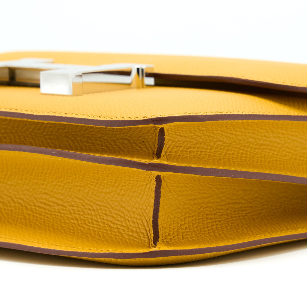 HERMES MINI CONSTANCE EPSOM 9D AMBER YELLOW SHW