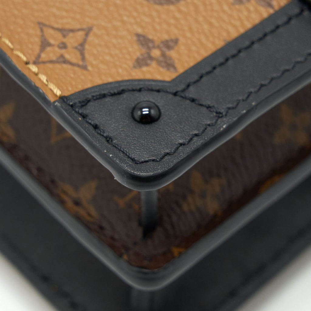 LOUIS VUITTON TRUNK CLUTCH BAG MONOGRAM REVERSE CANVAS YEAR 2019