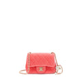 CHANEL PEARL CRUSH MINI SQUARE FLAP BAG VELVET PINK GHW