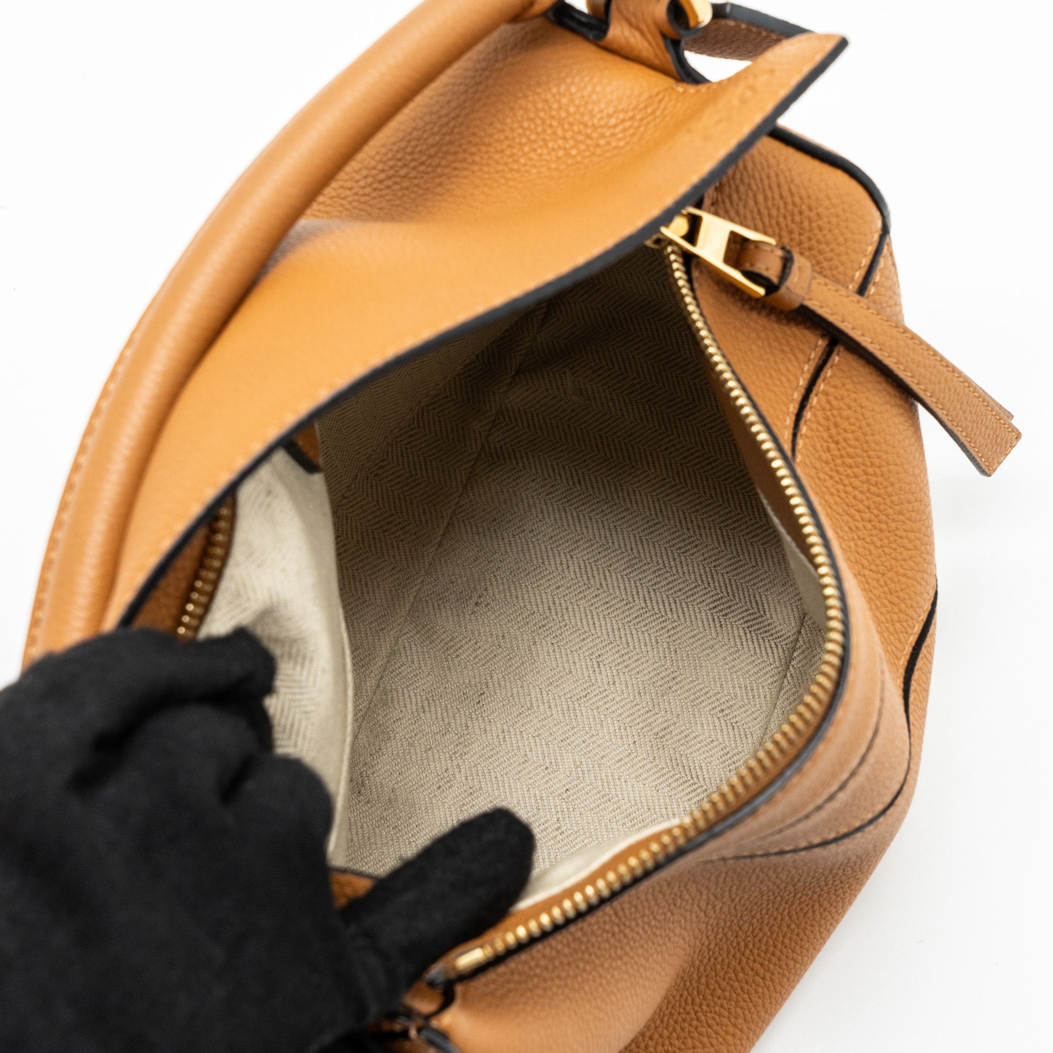 LOEWE SMALL PUZZLE BAG CALFSKIN TAN GHW