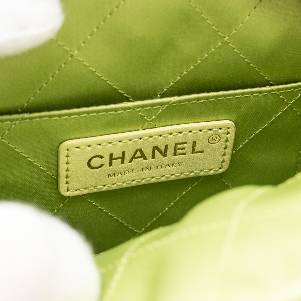 CHANEL 20A DIAMOND SHAPE CROSSBODY BAG QUILTED LAMBSKIN LIGHT GREEN GHW