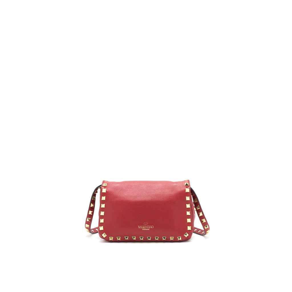 VALENTINO ROCKSTUD MINI FLAP BAG RED