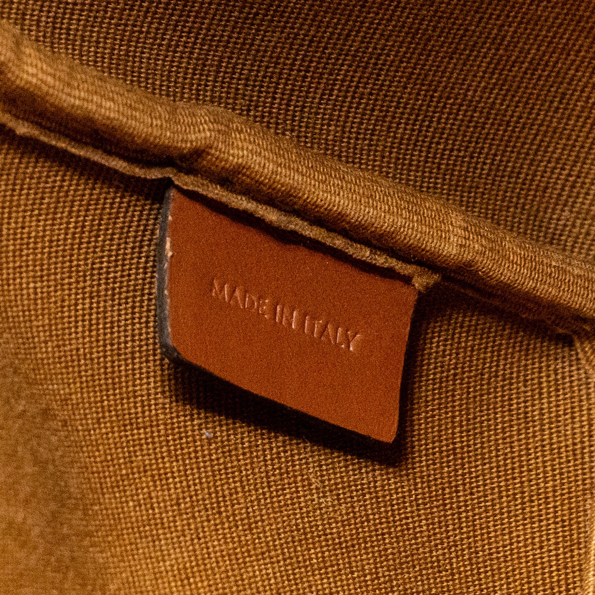 CELINE SMALL BUCKET BAG TRIOMPHE CANVAS / CALFSKIN TAN GHW