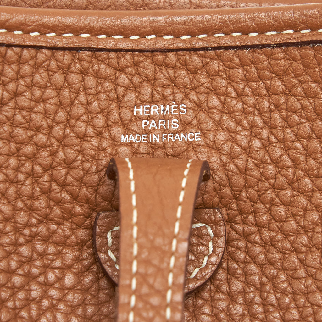 HERMES MINI EVELYNE CLEMENCE GOLD/ AMORE-BRIQUE SHW