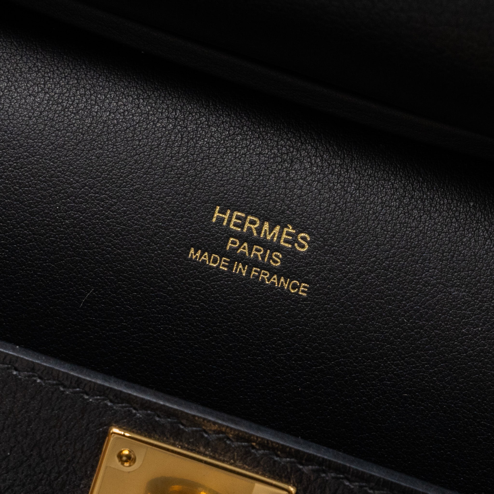 HERMES MINI JYPSIERE EVERGRAIN BLACK GHW