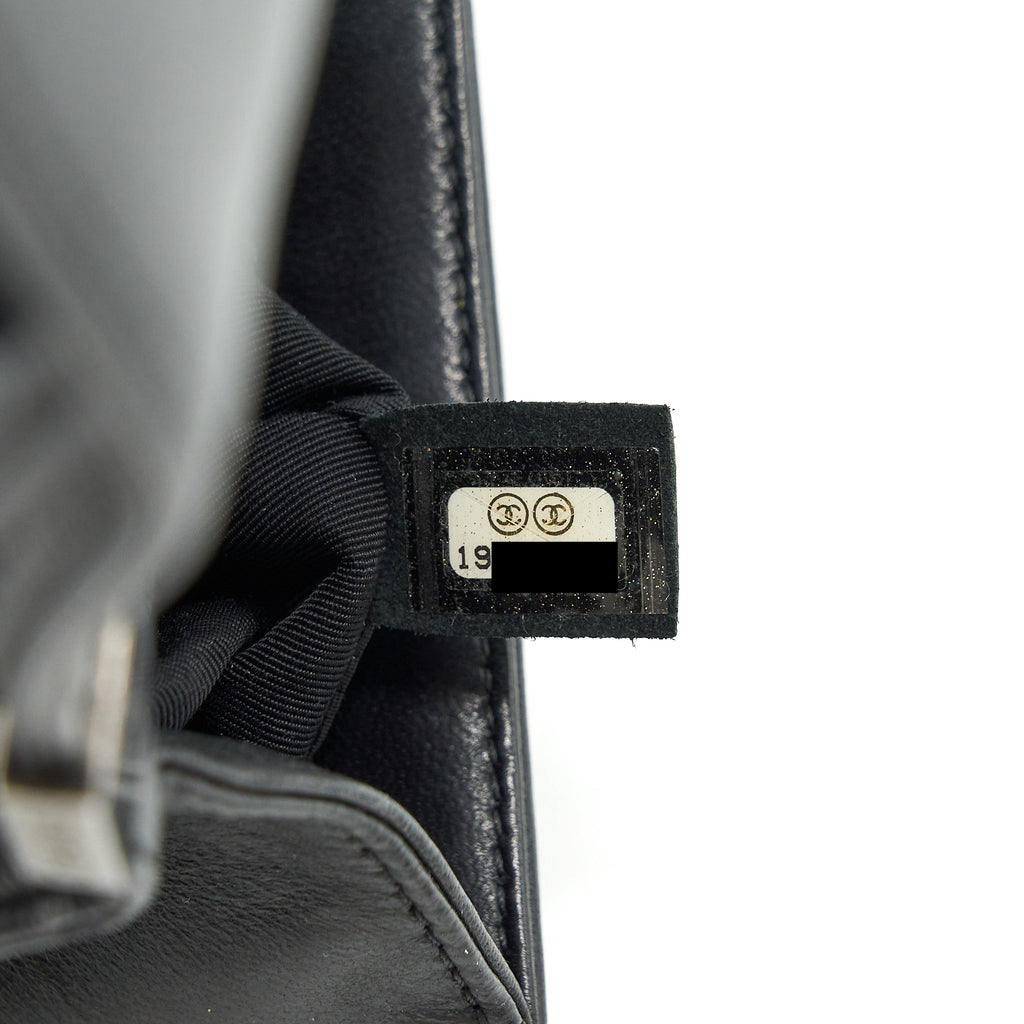 CHANEL SMALL BOY WITH CRYSTALS LAMBSKIN BLACK RUTHENIUM HARDWARE