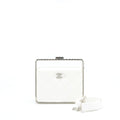 CHANEL QUILTED CLUTCH LAMBSKIN WHITE SHW