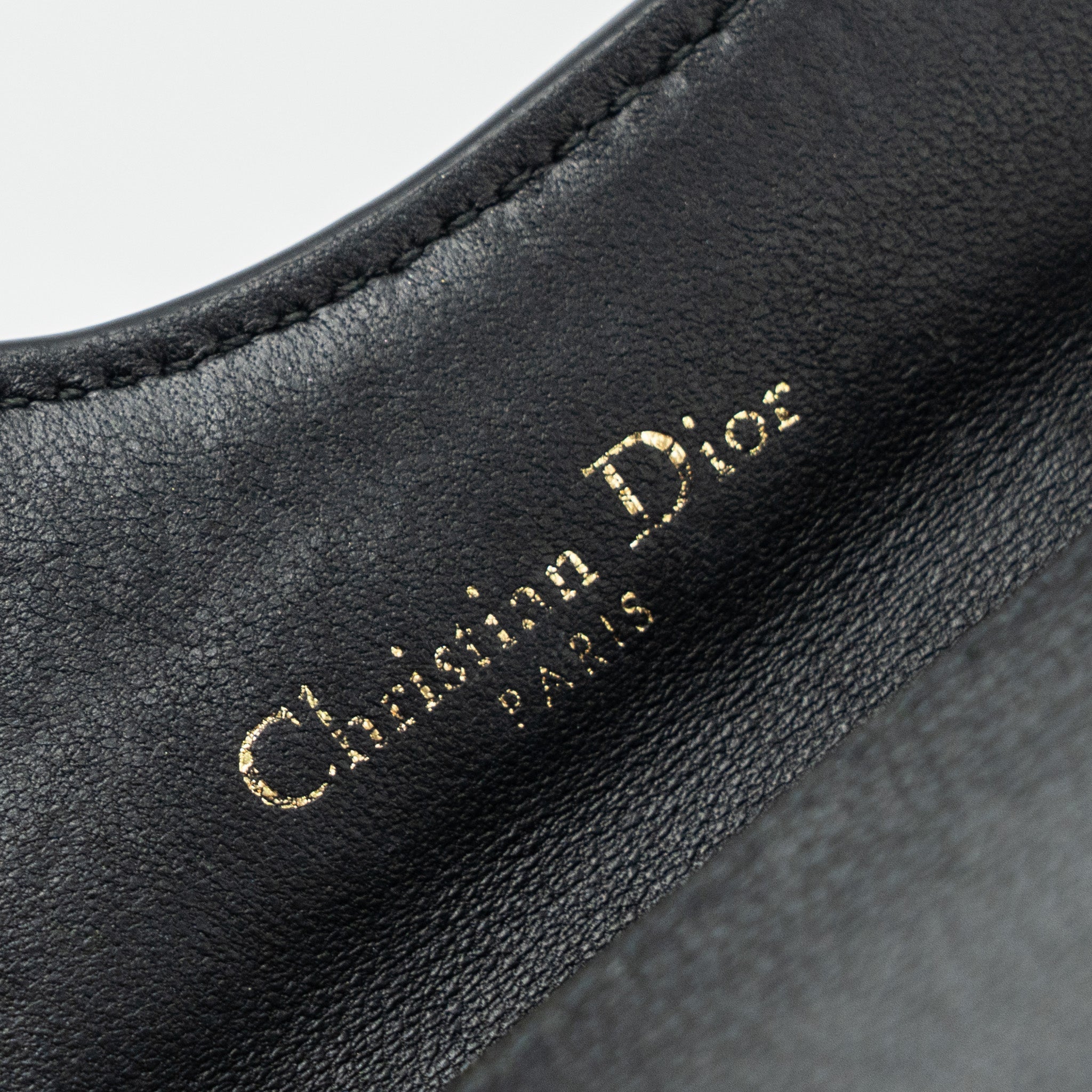 DIOR SADDLE FLAP CARD HOLDER GOATSKIN BLACK GHW