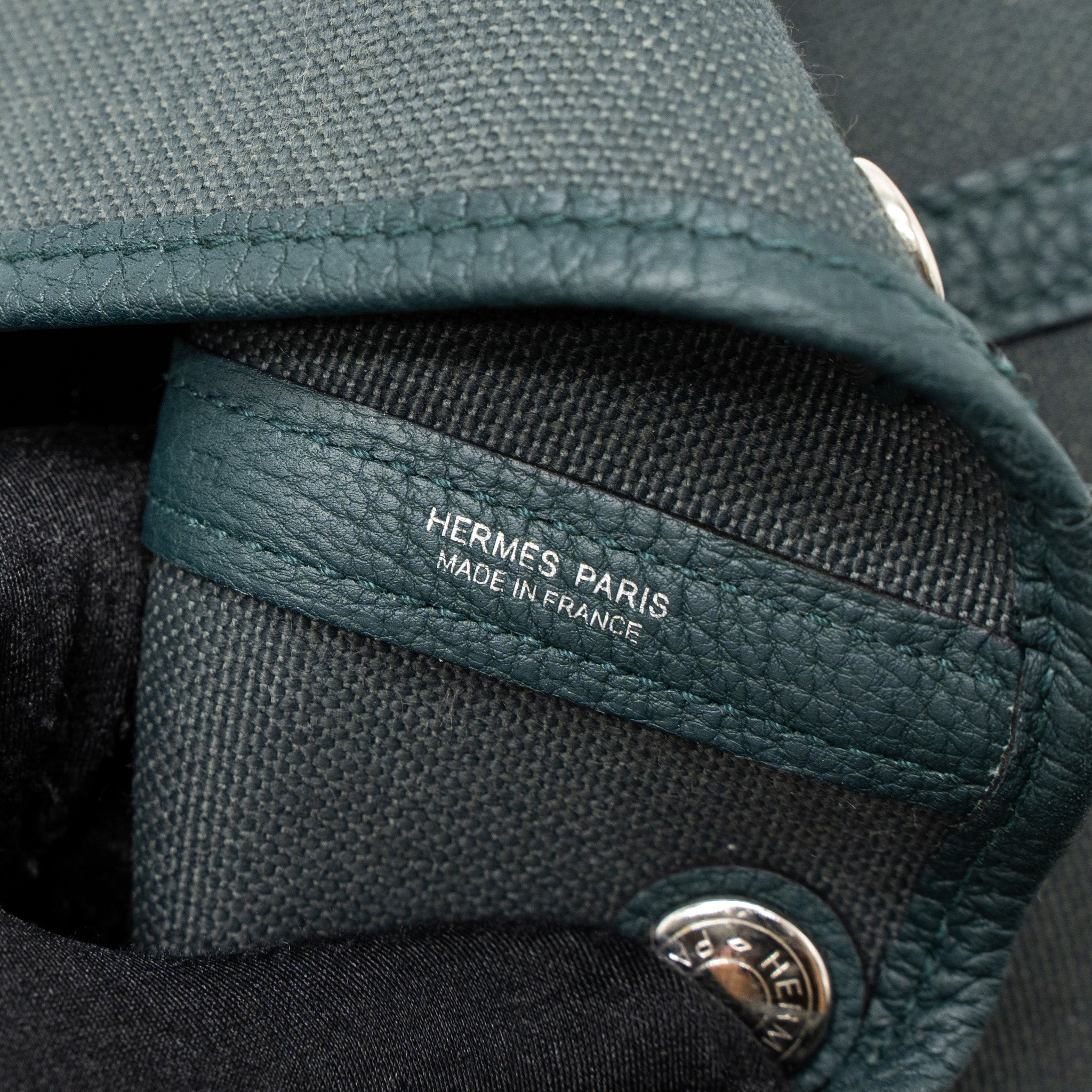 HERMES GARDEN PARTY 30 CANVAS/NEGONDA VERT ROUSSEAU/VERT CYPRES SHW