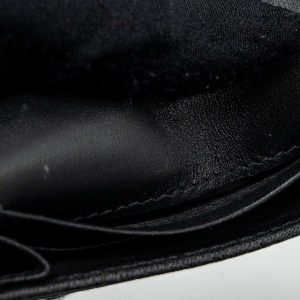 DIOR SADDLE FLAP CARD HOLDER GOATSKIN BLACK GHW