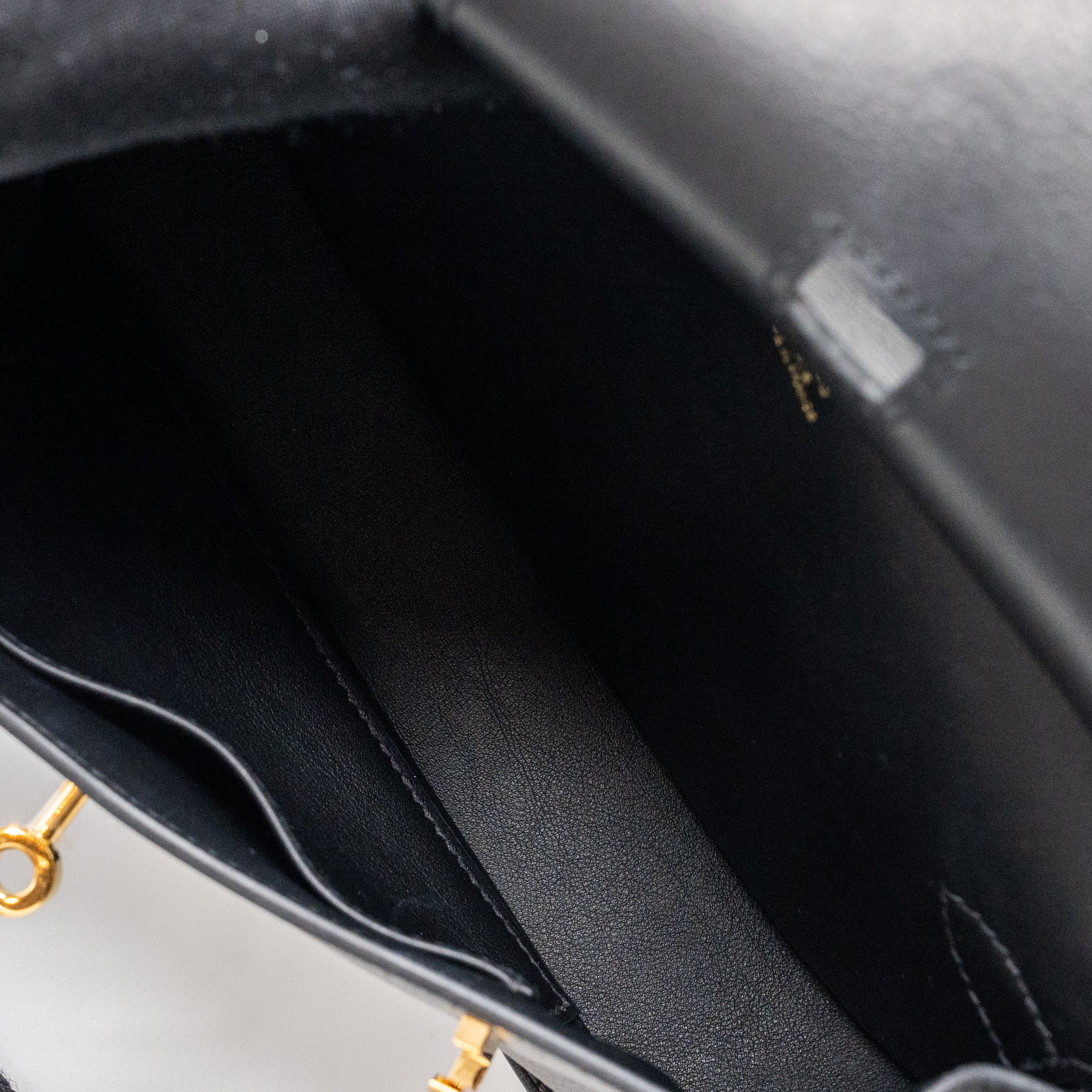 HERMES MINI JYPSIERE EVERGRAIN BLACK GHW