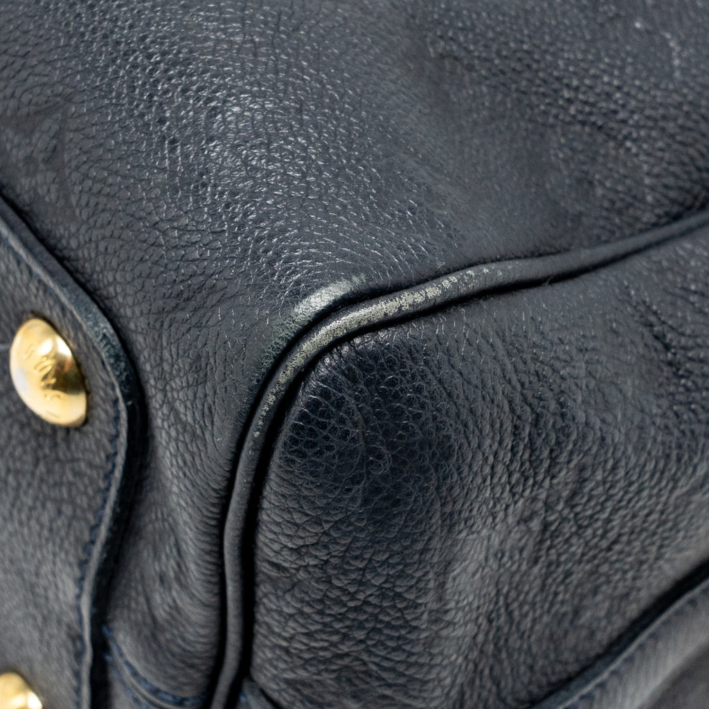 LOUIS VUITTON SPEEDY BANDOULIERE 25 MONOGRAM EMPREINTE LEATHER NAVY GHW