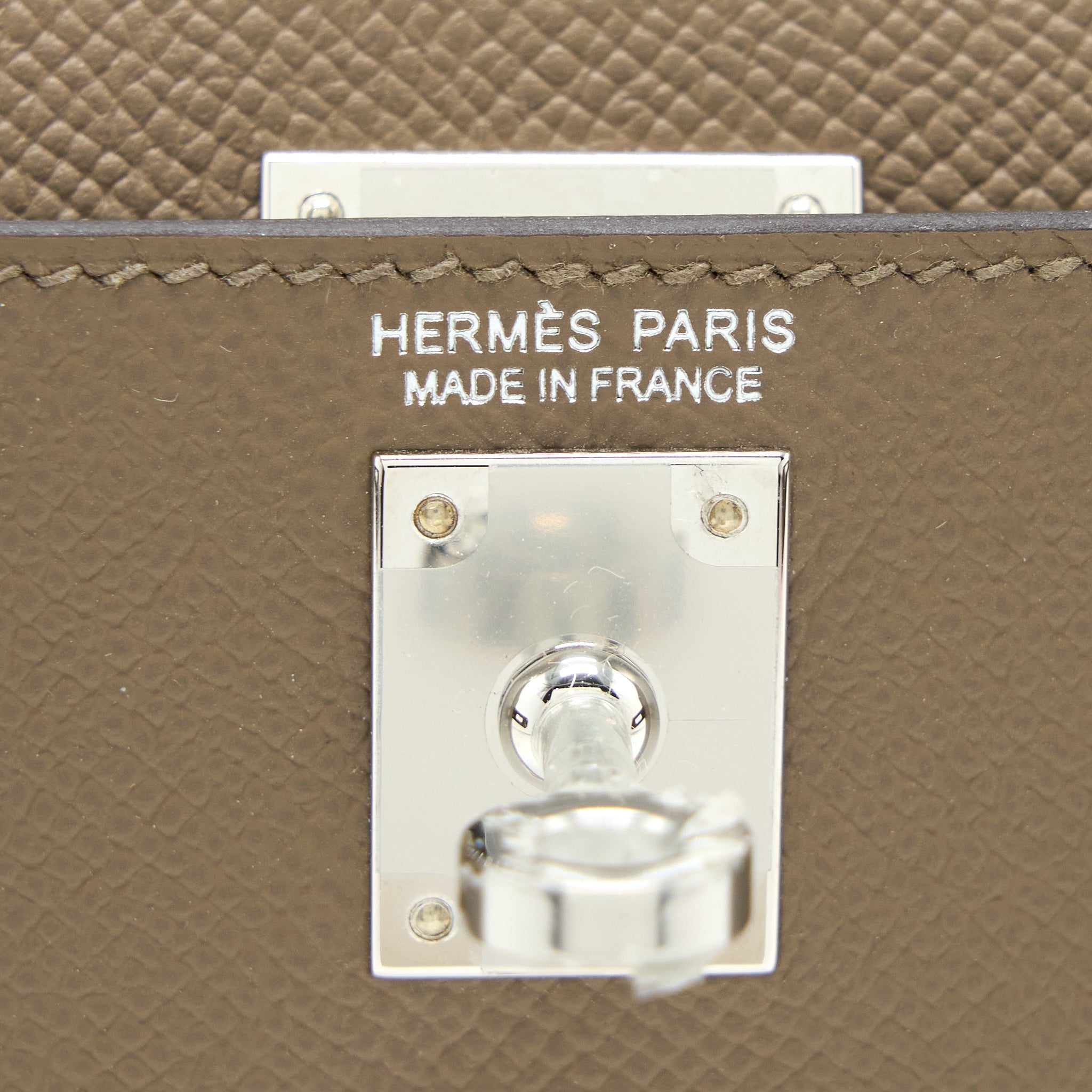 HERMES MINI KELLY 20CM EPSOM ETOUPE / ALEZAN / BISCUIT SHW