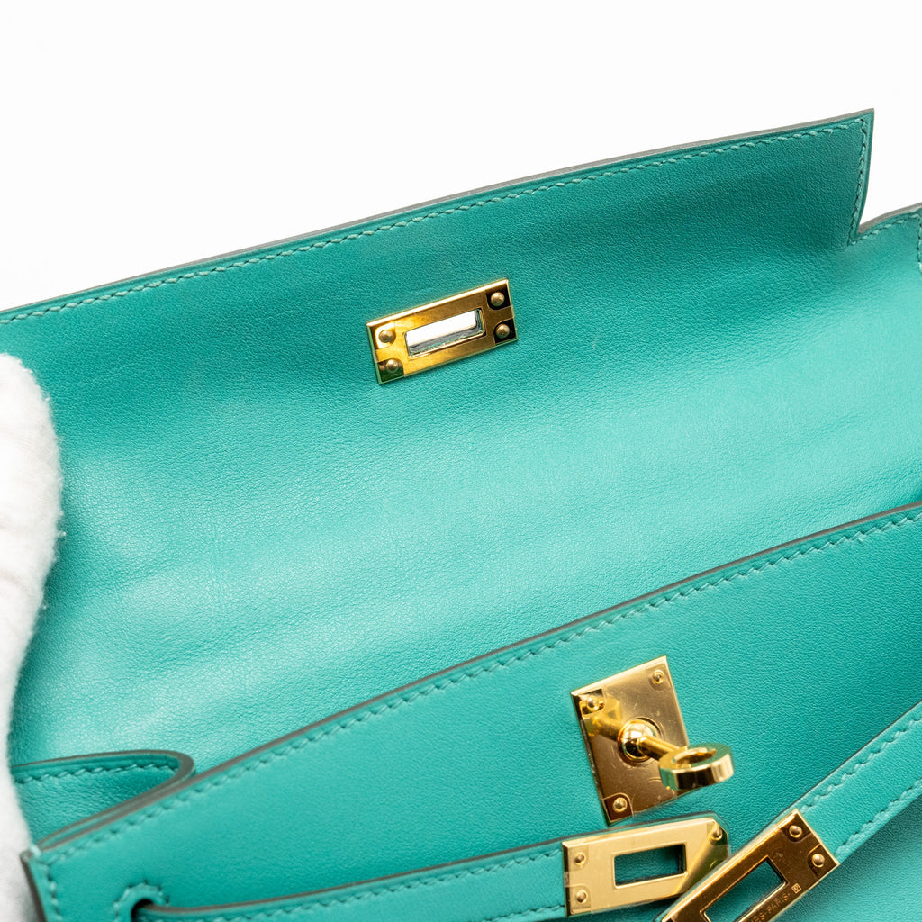 HERMES KELLY POCHETTE SWIFT VERT VERONE GHW
