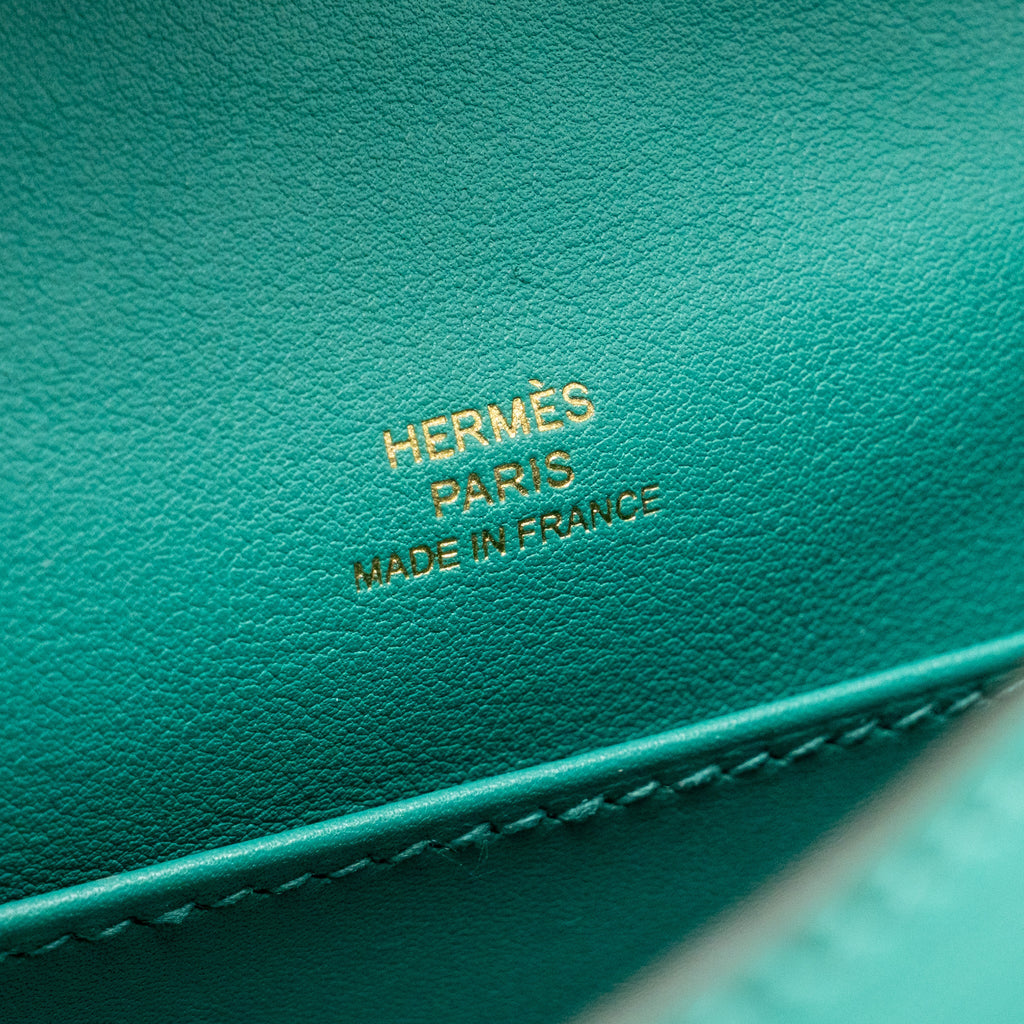 HERMES KELLY POCHETTE SWIFT VERT VERONE GHW