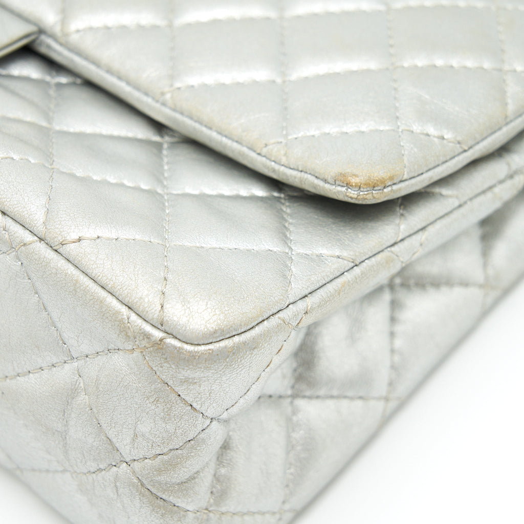 CHANEL REISSUE 2.55 226 DOUBLE FLAP BAG LAMBSKIN SILVER SHW