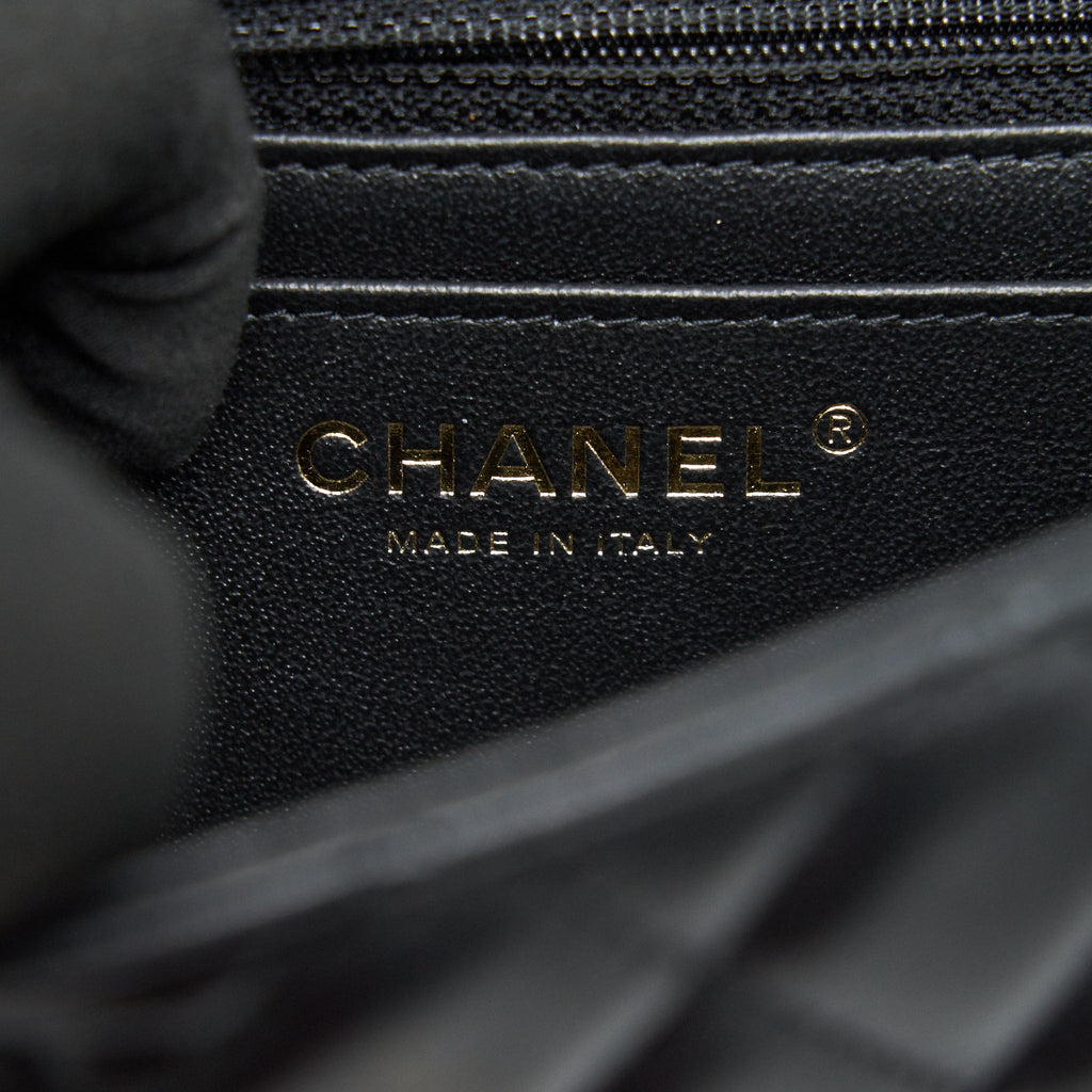 CHANEL MINI RECTANGULAR FLAP BAG BLACK LGHW LAMBSKIN