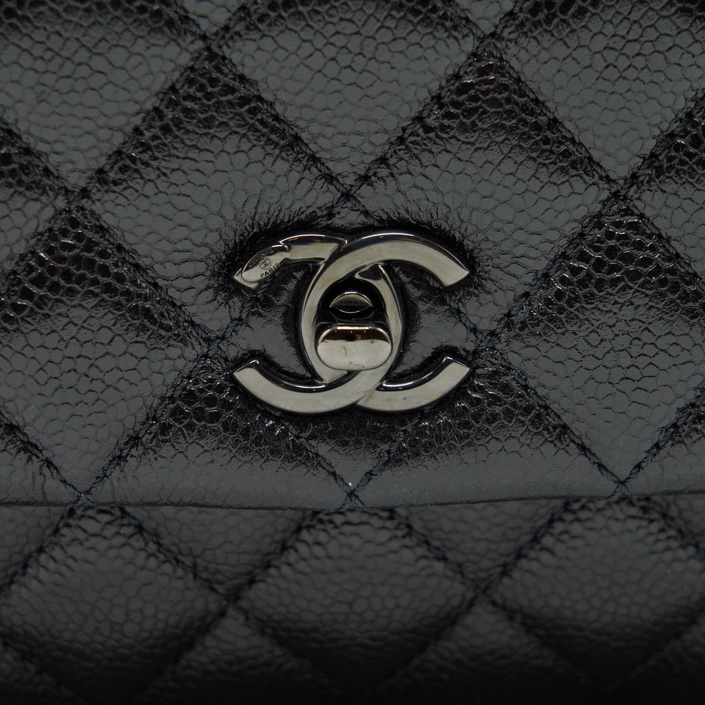 CHANEL SMALL COCO HANDLE CAVIAR SO BLACK WITH BLACK HARDWARE