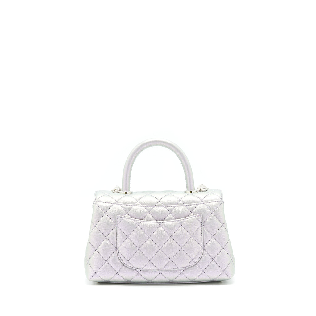 CHANEL 21K SMALL COCO HANDLE 24CM LILAC RAINBOW HARDWARE