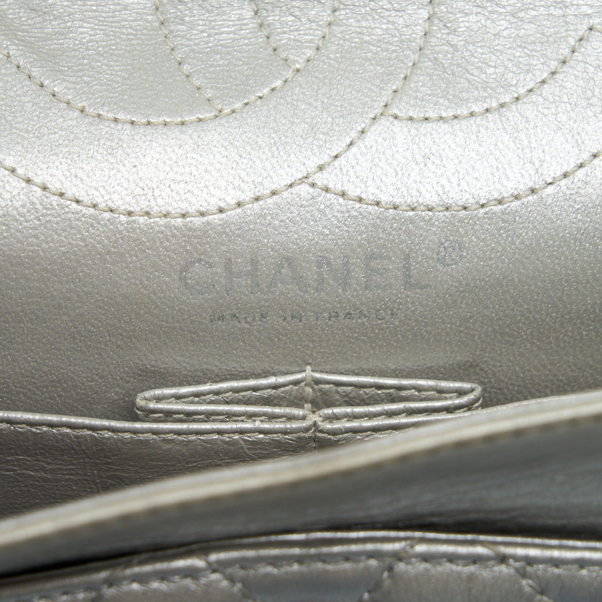 CHANEL REISSUE 2.55 226 DOUBLE FLAP BAG LAMBSKIN SILVER SHW
