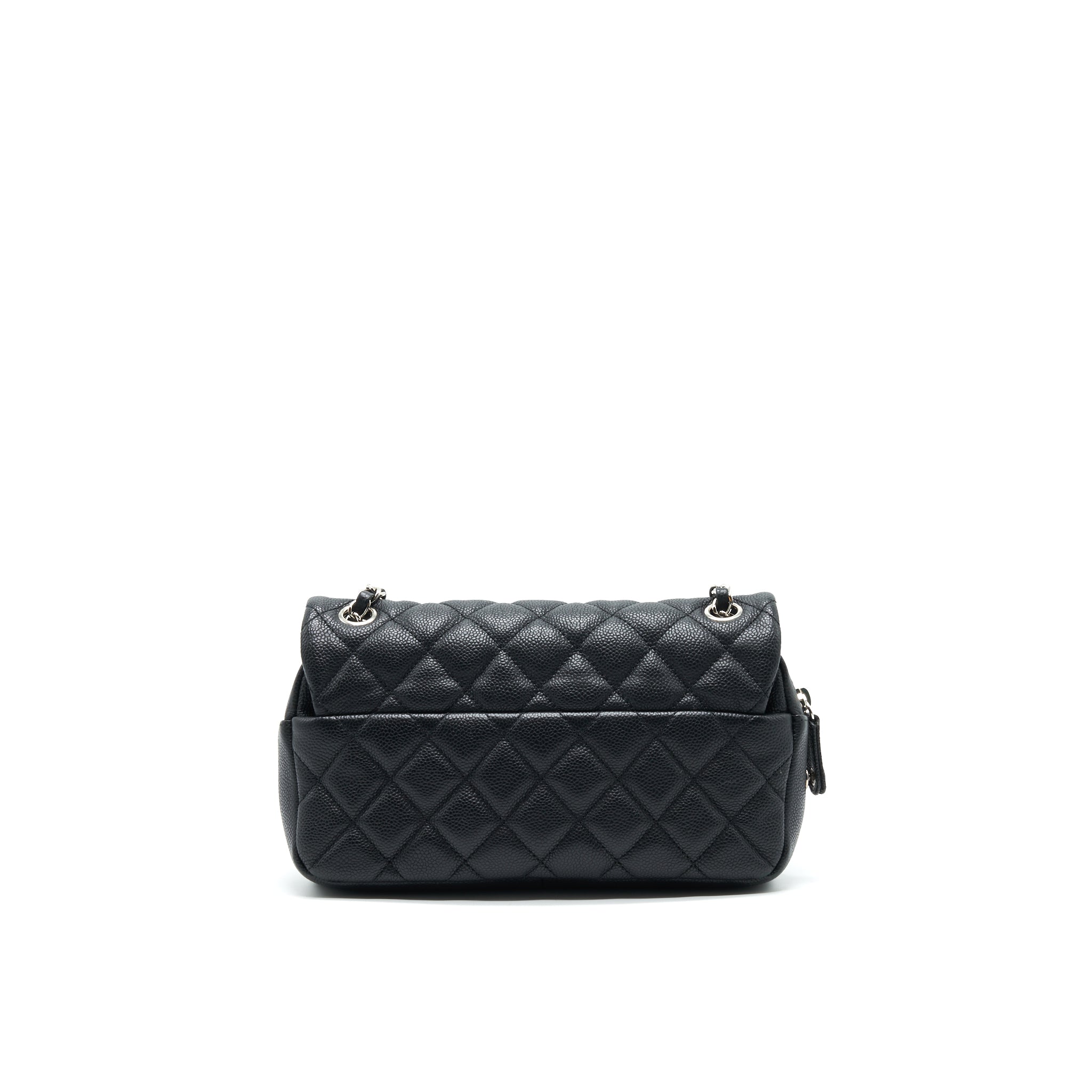 CHANEL FLAP BAG WITH INNER ZIPPER CAVIAR BLACK SHW