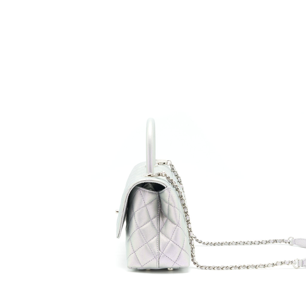 CHANEL 21K SMALL COCO HANDLE 24CM LILAC RAINBOW HARDWARE