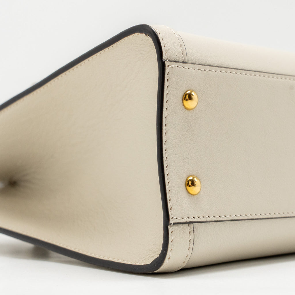 GUCCI SMALL DIANA TOTE BAG CALFSKIN WHITE GHW