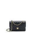 CHANEL 22C CAVIAR SMALL CLASSIC DOUBLE FLAP BAG BLACK GHW