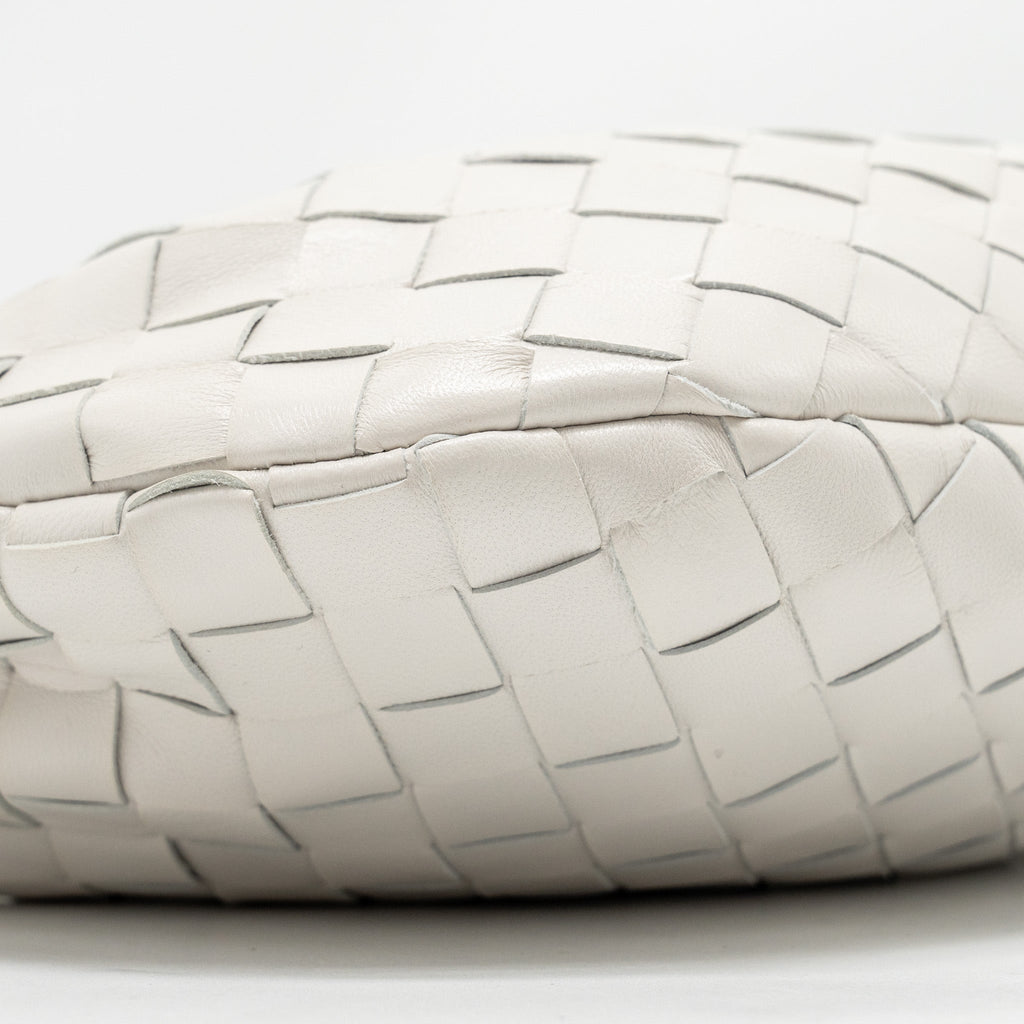 BOTTEGA VENETA MINI JODIE LAMBSKIN WHITE GHW