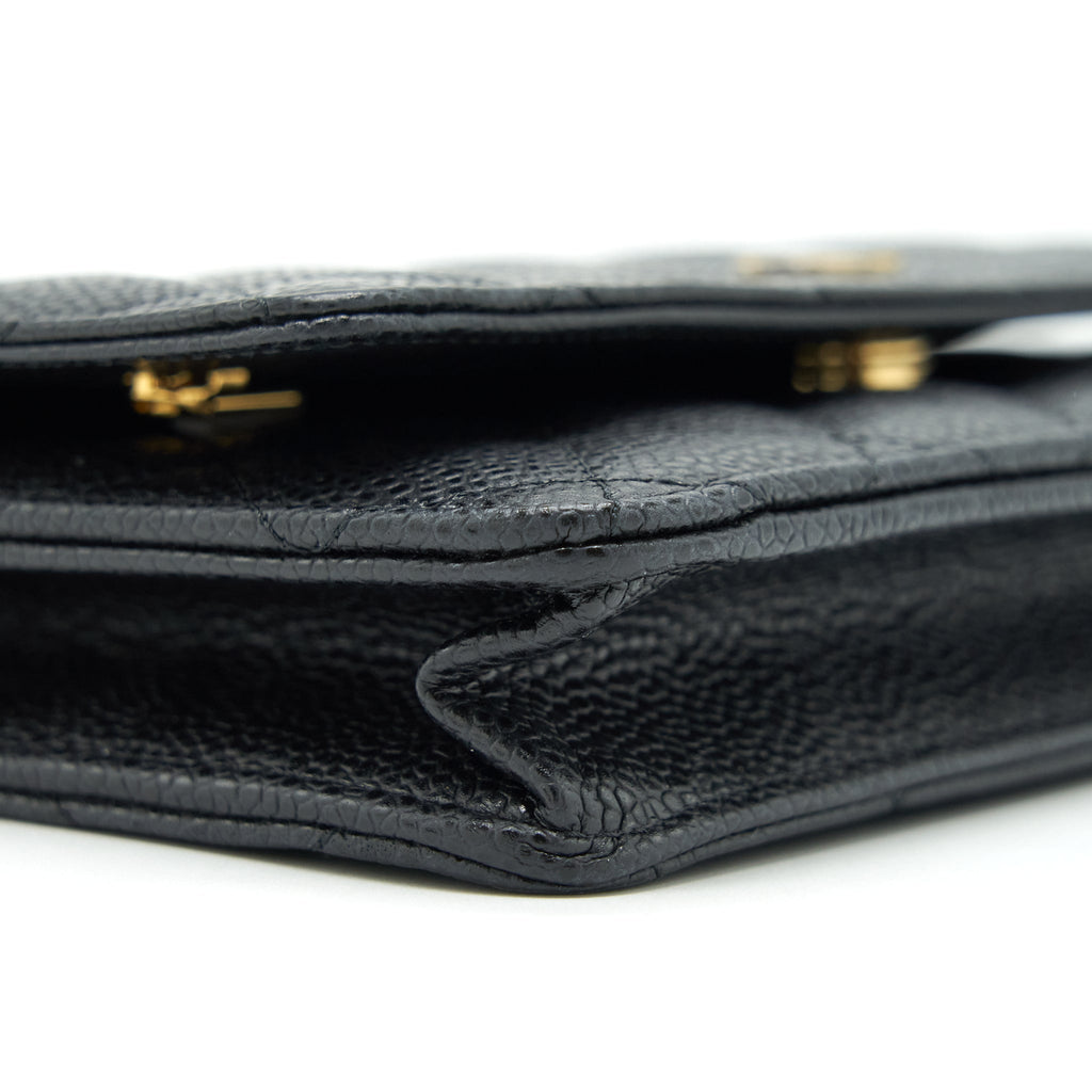 CHANEL CLASSIC WALLET ON CHAIN CAVIAR BLACK GHW