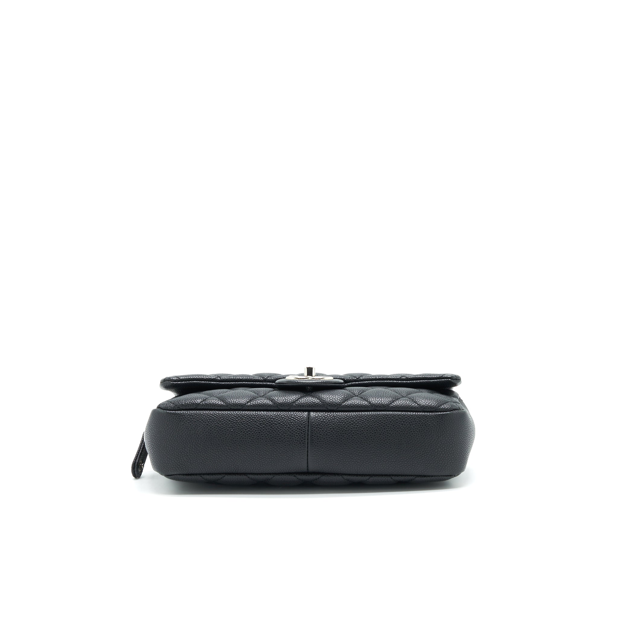 CHANEL FLAP BAG WITH INNER ZIPPER CAVIAR BLACK SHW