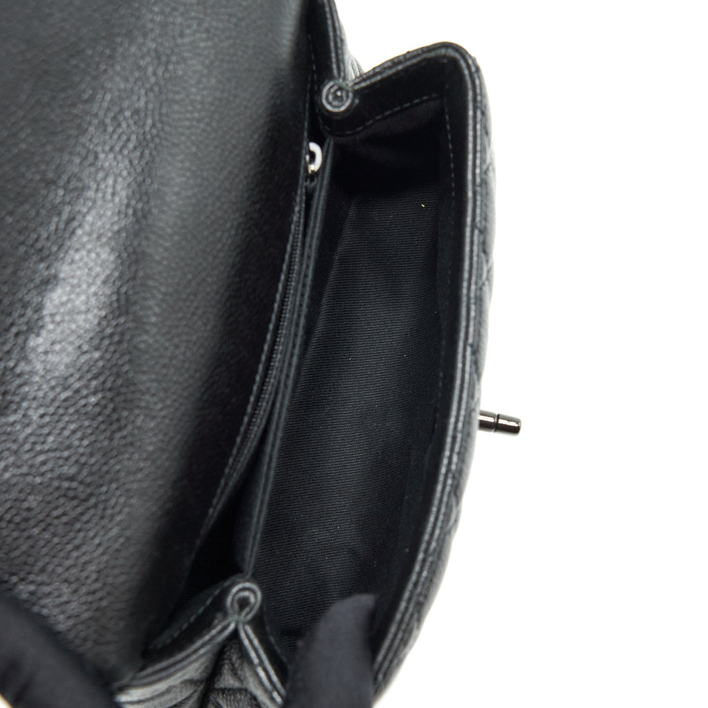 CHANEL SMALL COCO HANDLE CAVIAR SO BLACK WITH BLACK HARDWARE