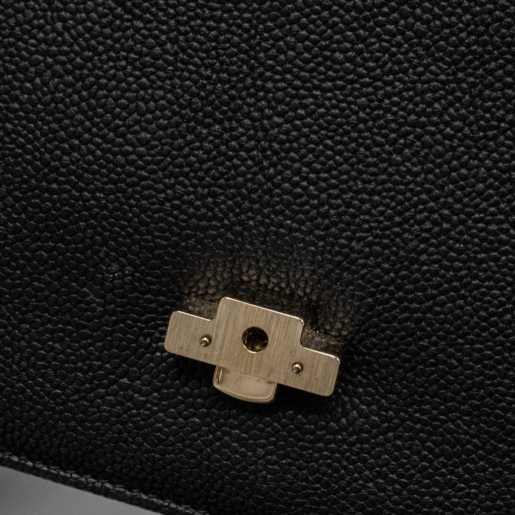CHANEL FLAP BAG WITH HANDLE CAVIAR BLACK/MULTICOLOUR LGHW