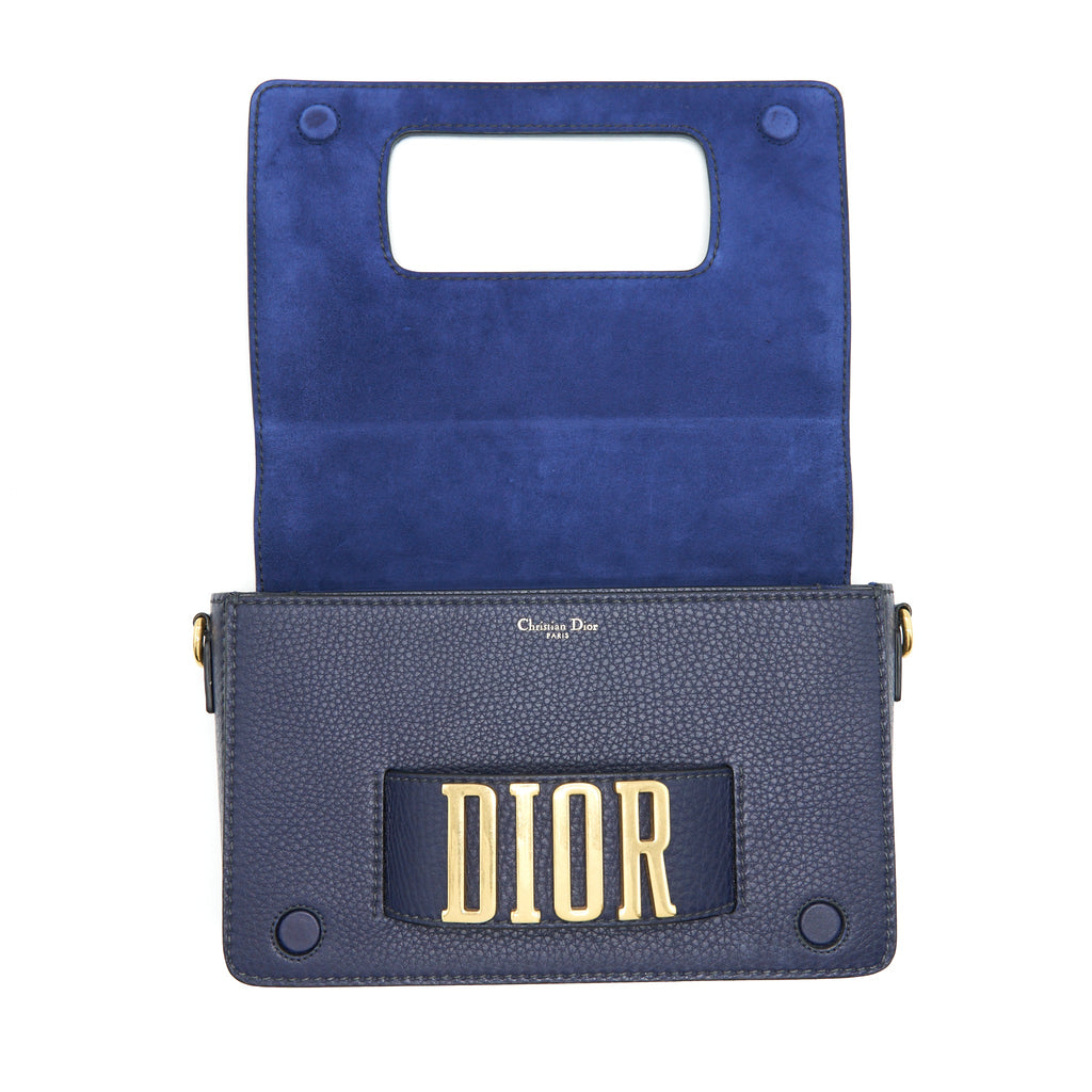 DIOR J'ADIOR MEDIUM FLAP BAG CALFSKIN NAVY GHW
