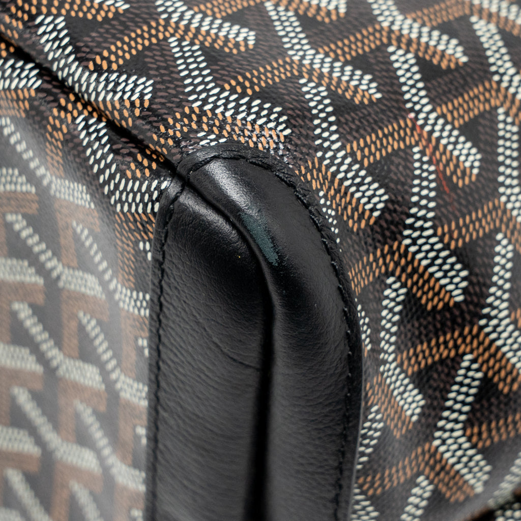 GOYARD ARTOIS PM HANDBAG GOYARDINE CANVAS/CALFSKIN BLACK SHW