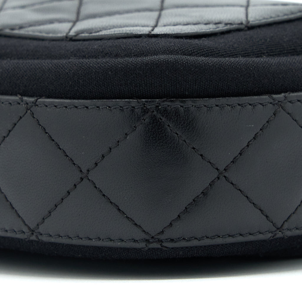 CHANEL CAMERA BAG LEATHER/ CANVAS BLACK GHW