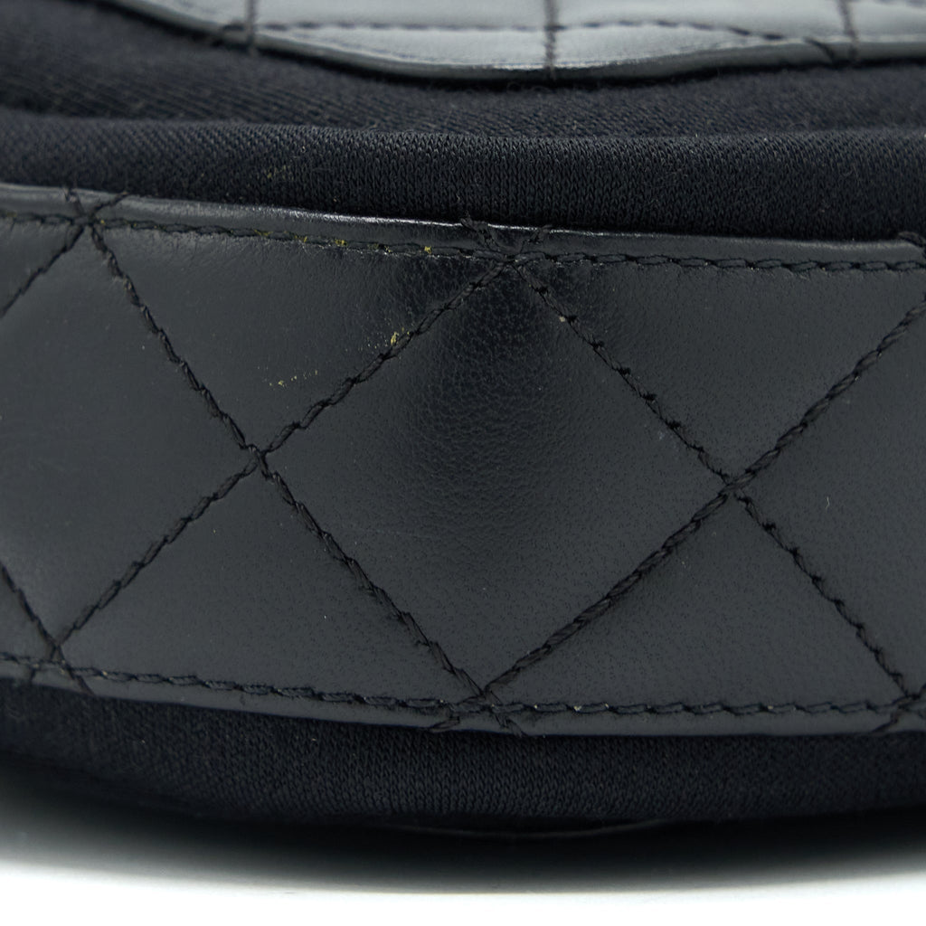 CHANEL CAMERA BAG LEATHER/ CANVAS BLACK GHW