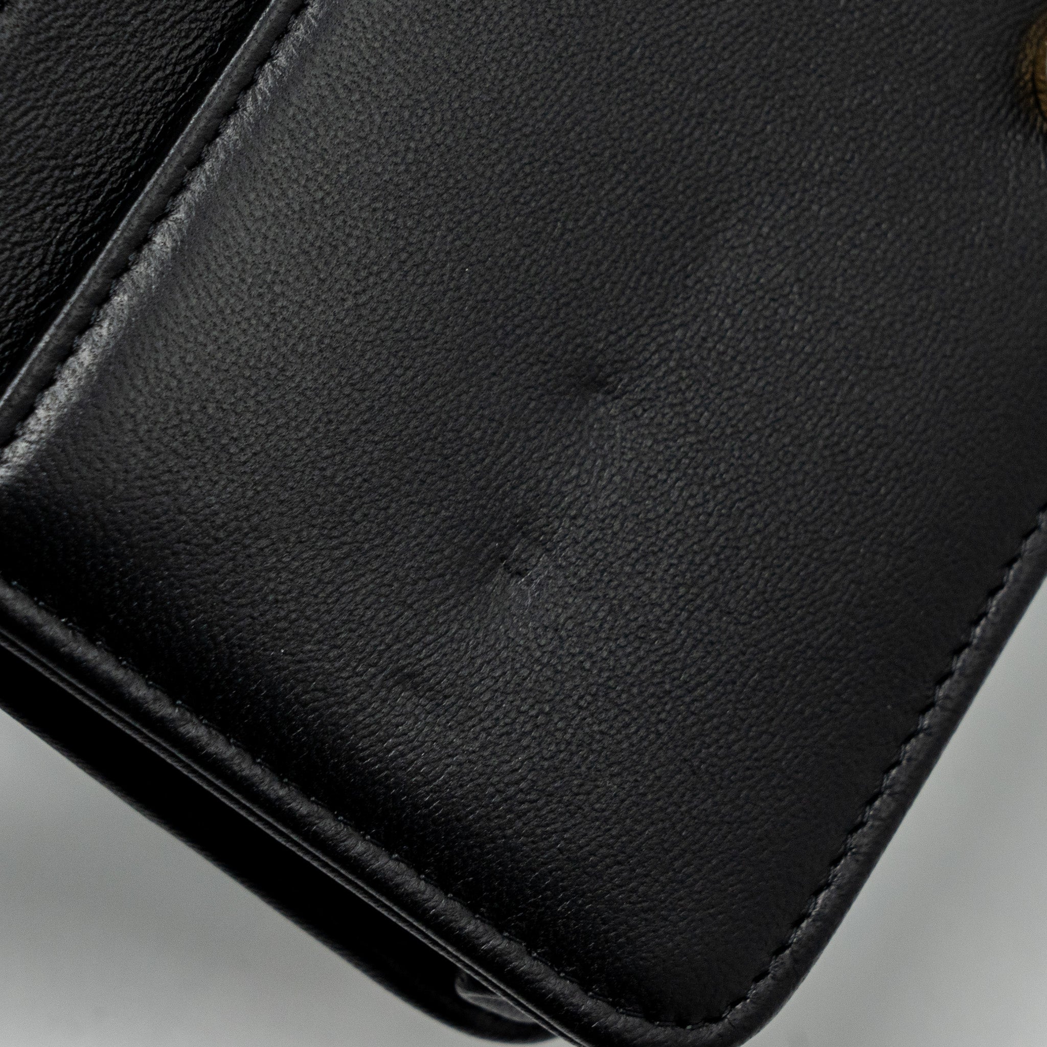 CHANEL BOY WALLET ON CHAIN LAMBSKIN BLACK GHW(MICROCHIP)